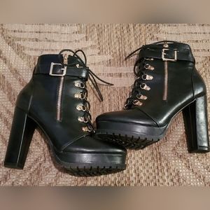 Black Brea Platform Hiker Boots